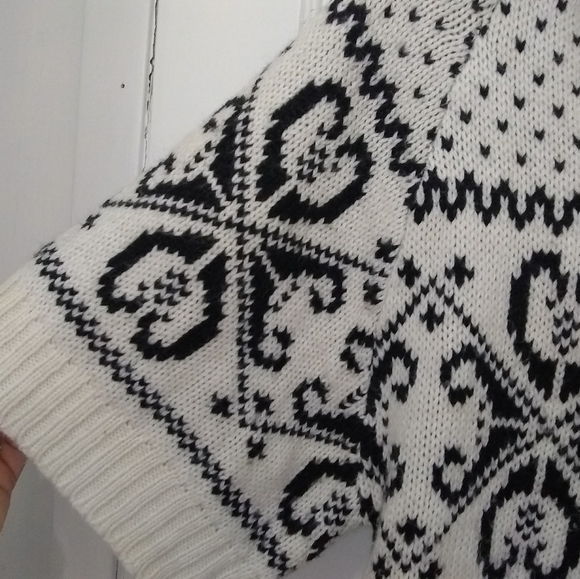 Pura Vida Vintage Y2K Fair Isle Nordic Pattern Wide Sleeve Full Zip Sweater SZ L - Picture 8 of 14